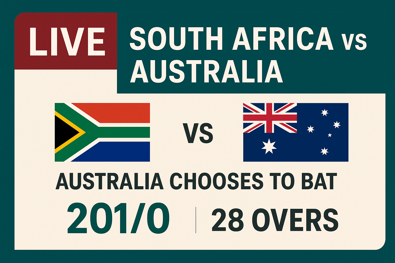 live South Africa vs Australia